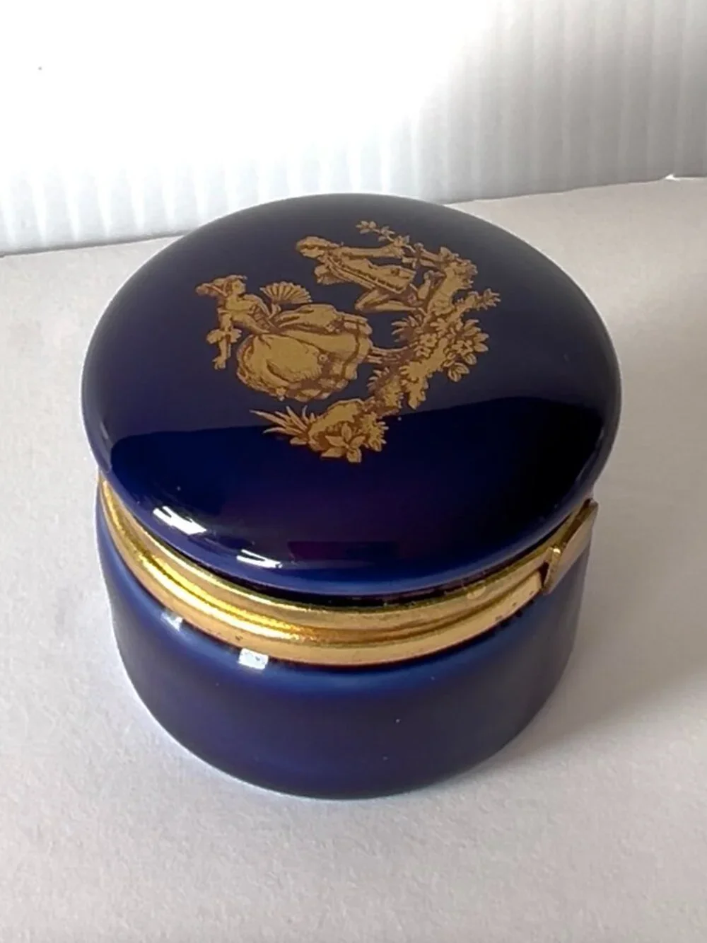 Cobalt LIMOGES FRANCE Trinket Box